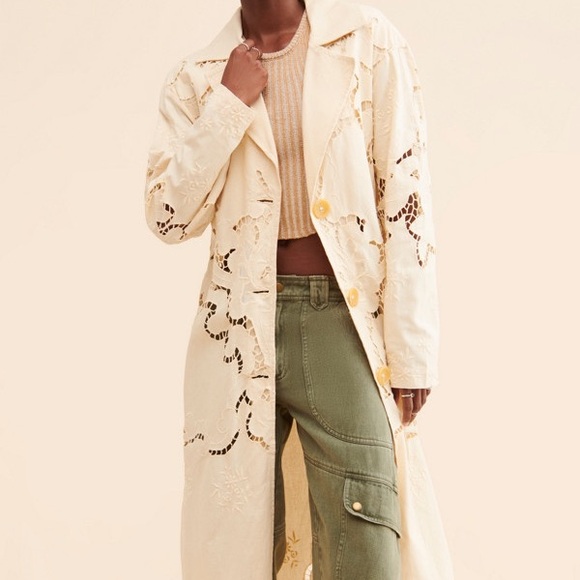 Free People Jackets & Blazers - Free People Susanna Duster Cream Boho Layering Piece Size M